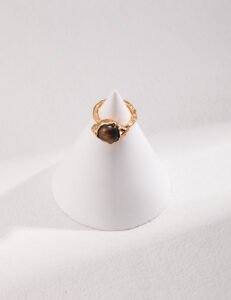 Artisan S925 Sterling Silver Ring – Textured Tiger's Eye Statement Piece (Size 10-15 Adjustable) - Image 5