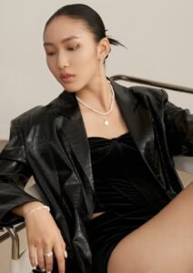 Mirror Lake S925 Sterling Silver Double Layer Necklace – Pearl & Beaded Chain with Lake Pendant - Image 4