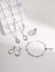Organic S925 Silver Necklace – Lava-Inspired Abalone Shell Pendant with Beaded Chain - Image 7