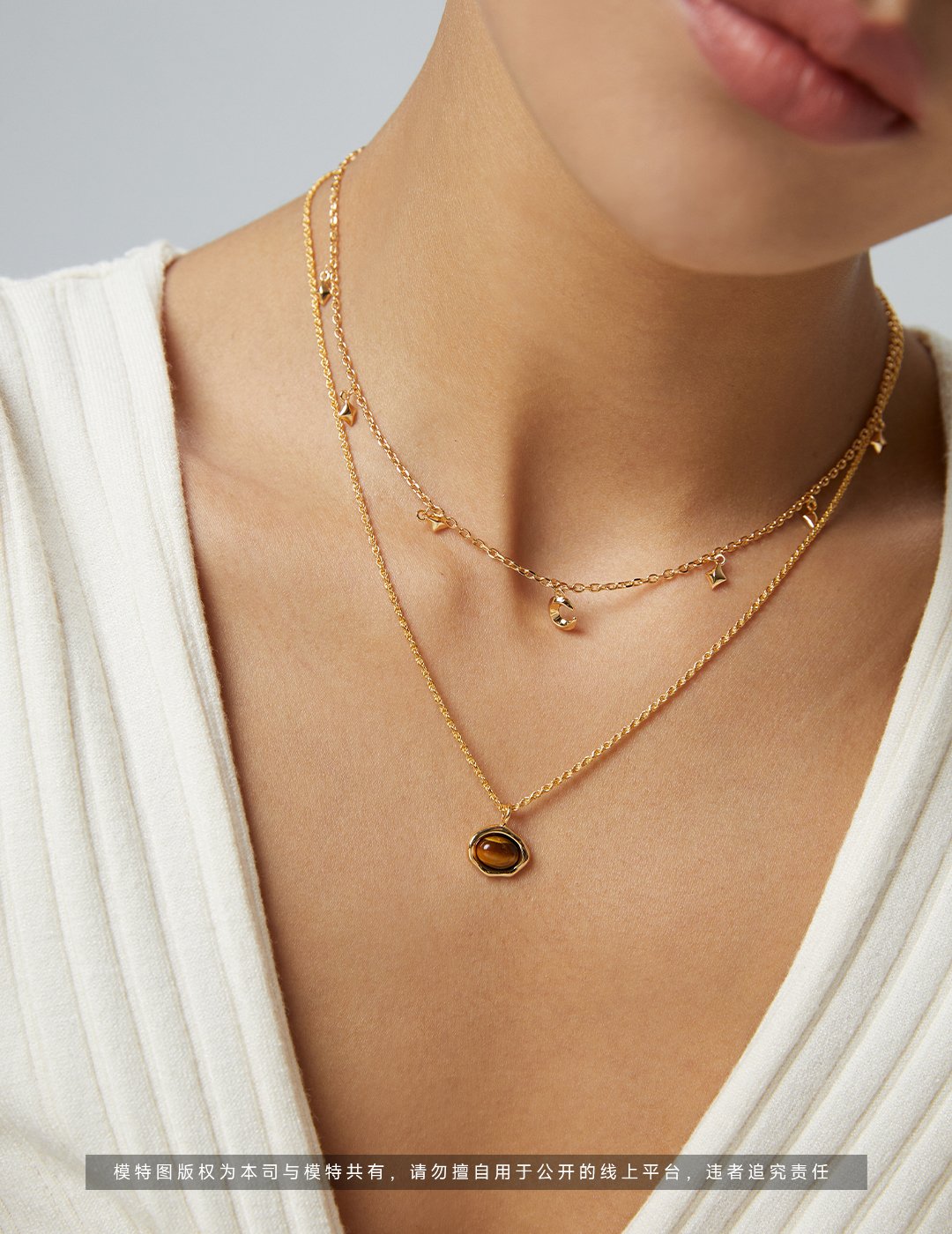 Bohemian S925 Sterling Silver Necklace – Tiger's Eye Pendant with Textured Gold Border & 40+6cm Chain - Image 10