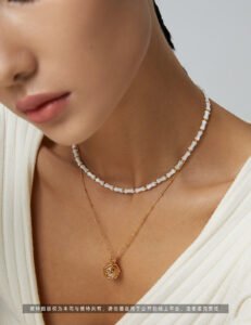 Fluid Lantern Sterling Silver Necklace | Hollow Sphere Pendant with Beaded Chain | Modern Art Jewelry - Image 2