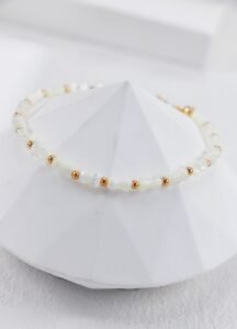 S925 Sterling Silver Bamboo Shell Necklace | Gold Bead Accent Chain - Image 7