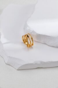 S925 Sterling Silver Trio Ring Set | Asymmetric Stackable Rings | Modern Art Jewelry - Image 6