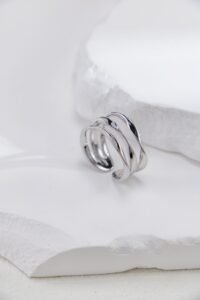 S925 Sterling Silver Trio Ring Set | Asymmetric Stackable Rings | Modern Art Jewelry - Image 5