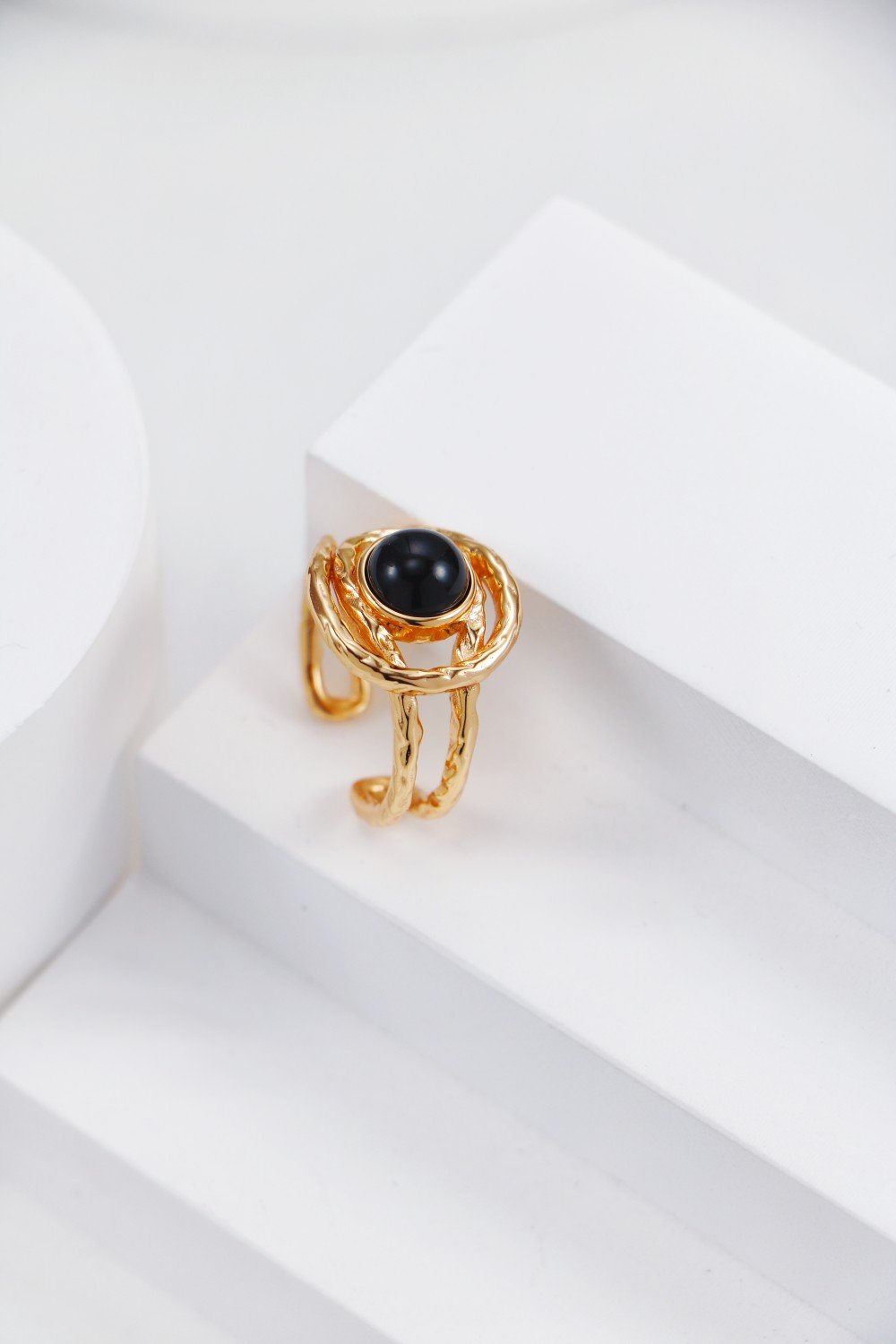 Bold Elegance at Your Fingertips | S925 Silver Black Agate Swirl Ring - Image 8