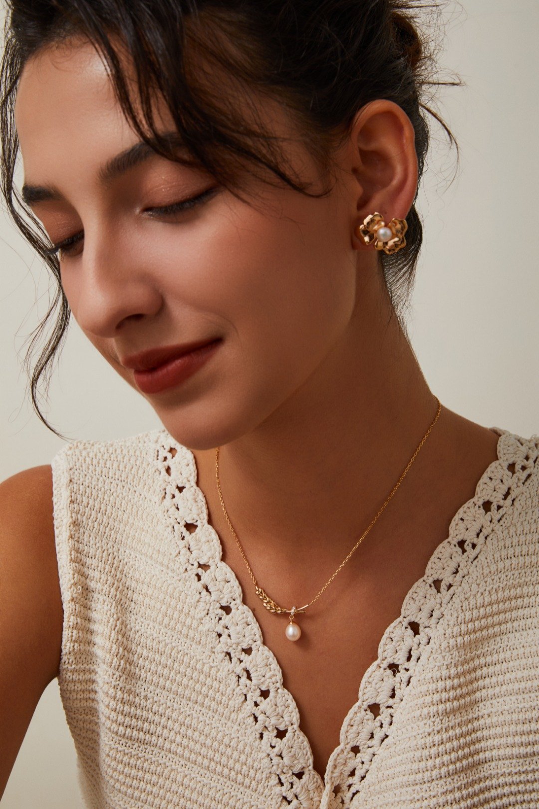 Romantic Wheat Pearl Necklace | Elegant S925 Design with Nature-Inspired Detail