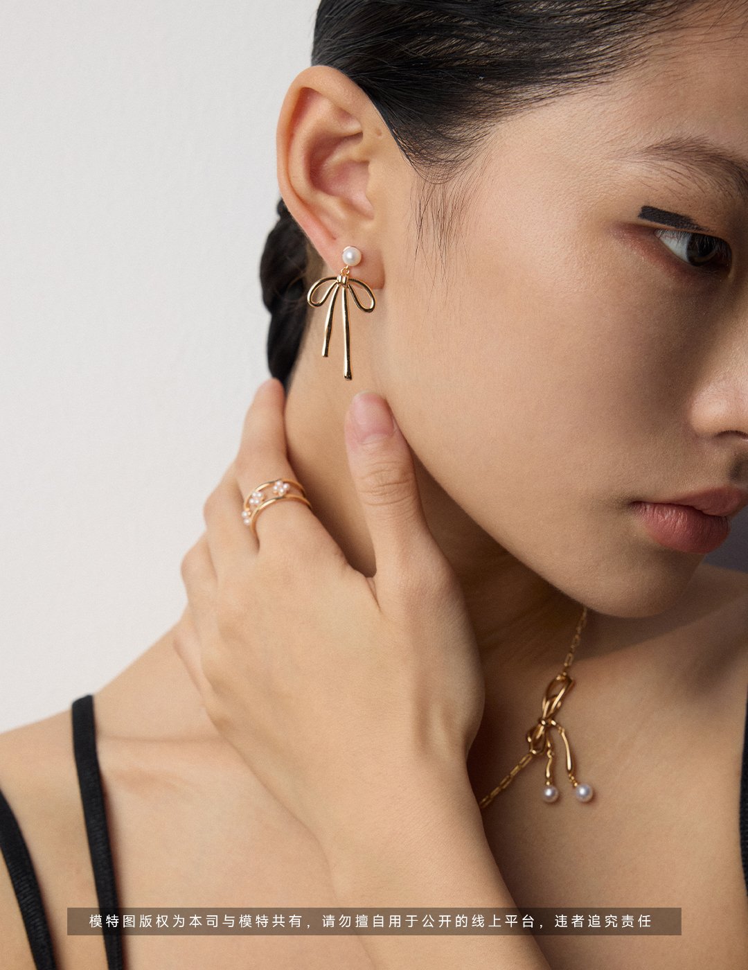 S925 silver vintage bow earrings with natural pearls in retro gold and platinum