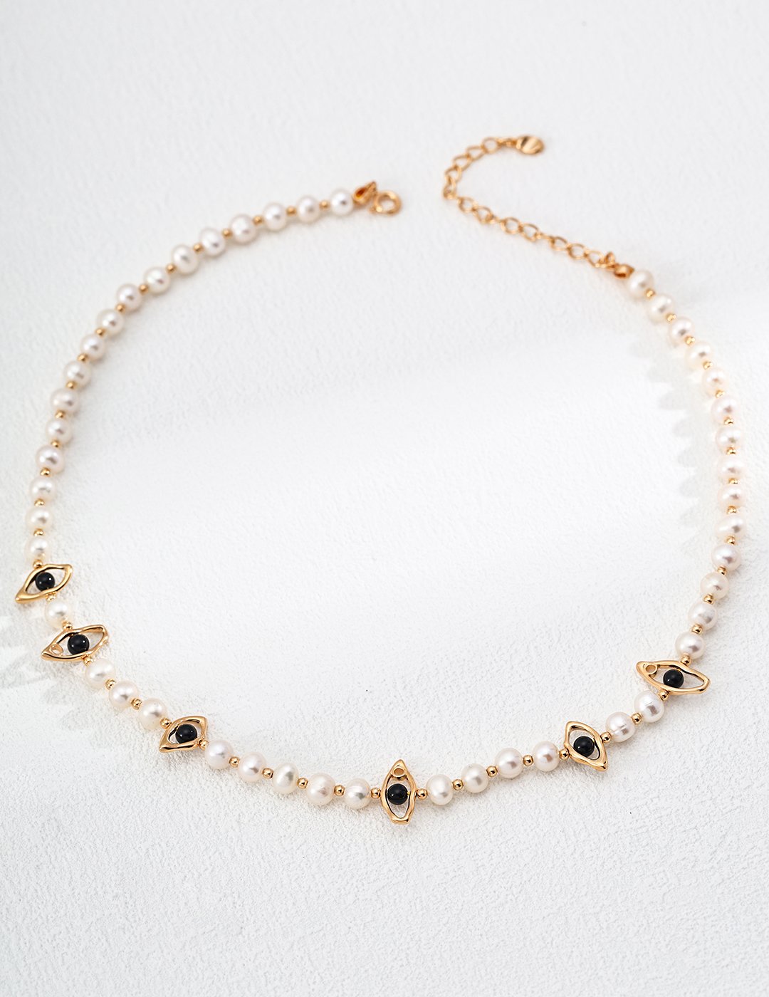Starry Night Elegance- S925 Silver Pearl & Black Agate Necklace - Image 8