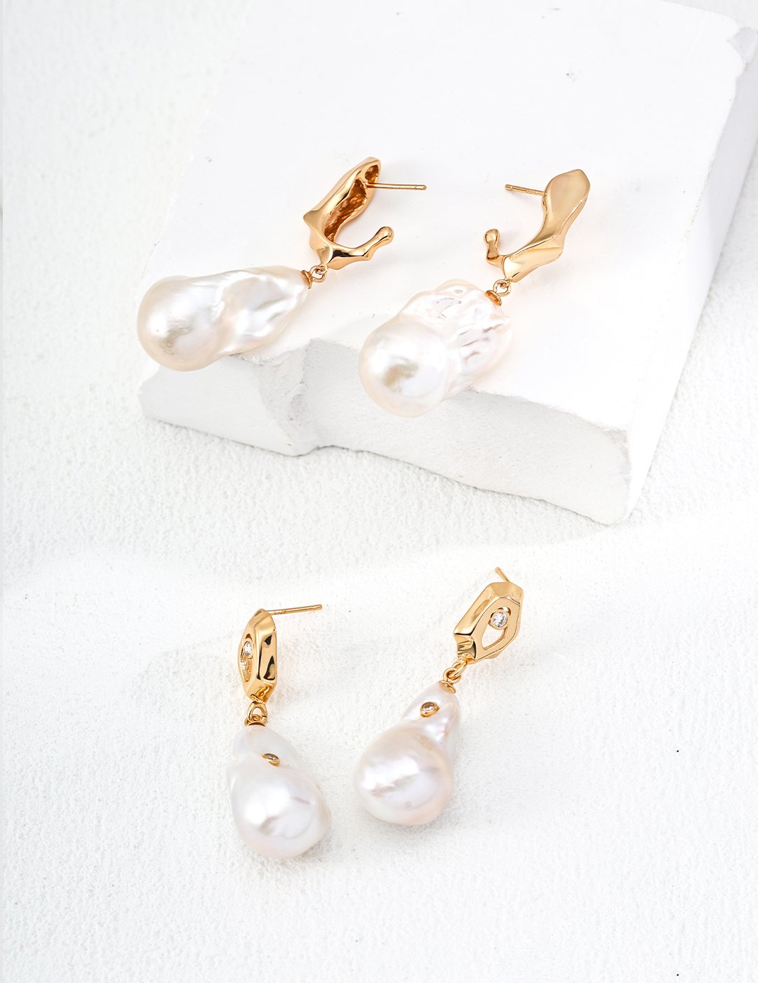 Timeless Elegance S925 Silver Baroque Pearl Earrings | Vintage Zircon Accents - Image 8