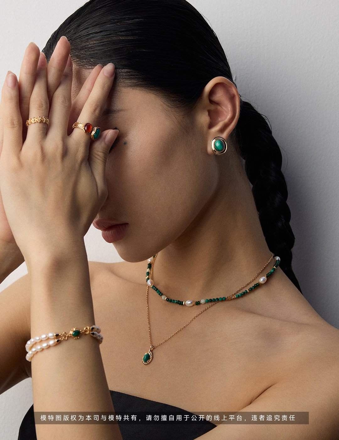 S925 silver minimalist malachite earrings | Timeless fashion staple - Image 4