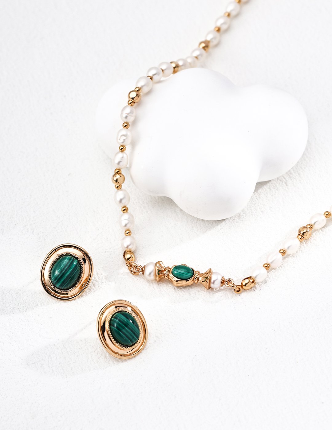 S925 silver minimalist malachite earrings | Timeless fashion staple - Image 6